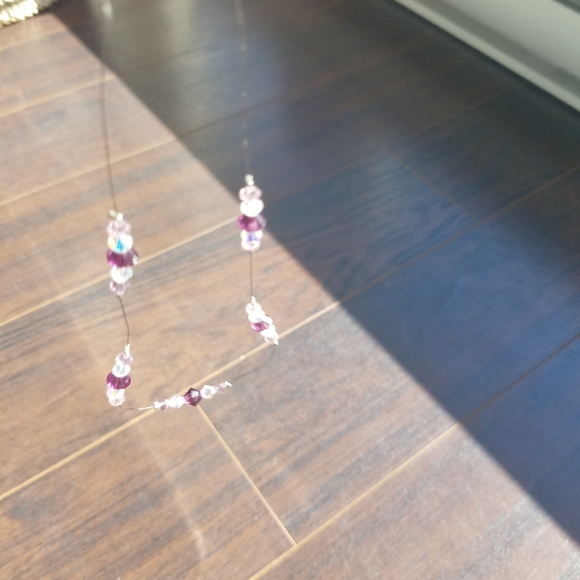 Swarovski Purple Diamond Crystals Beads Necklace - Picture 9 of 14